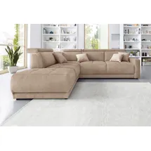 DOMO collection Ecksofa »Ava L-Form«, mit Ottomane, Federkern wahlweise mit Kopfteilverstellungen, beige