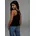 Tanktop Viskose Top Mädchen 128/134 Jersey Obermaterial 100 Viskose Spitze 100 Baumwolle unifarben weit hüftlang Rundhals Tops Tanktop mit Spitzeneinsatz im Rücken