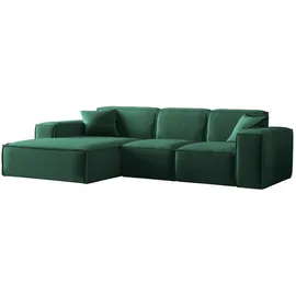 Fun Möbel Ecksofa Designersofa CELES PREMIUM Stoff Opera Velvet Grün Ottomane Links & Couches, Wohnlandschaften, Ecksofas