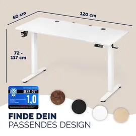 CASARIA Schreibtisch Elektrisch Weiß