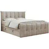 MKS King Boxspringbett 180 x 200 cm H4 Beige