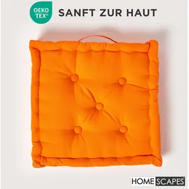 Homescapes Sitzkissen orange 50/50/10 cm – Bodenkissen unifarben
