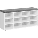 VASAGLE Schuhbank 104 x 48 x 30,3 cm gepolstert / weiß
