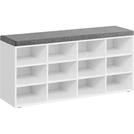 VASAGLE Schuhbank 104 x 48 x 30,3 cm gepolstert / weiß