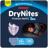 HUGGIES DryNites Nachtwindeln Jungen ab 13 bis ca. 17 Jahre (48-60 KG), 33 Stück (3x11), Jumbo-Monatspack, Windel-Pants XL