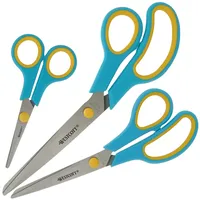 Westcott Easy Grip Scheren 3 Stück | 3er Set Universalscheren mit Komfort-Griff | Extrascharfe & langlebige Edelstahlklinge | Schere für Basteln, Haushalt, Schule & Büro | N-90028 00