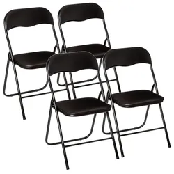 WellHome - 4er-Set Stühle 44x52x73cm Klappbar Farbe Schwarz widerstandsfähig und praktisch für den Außenbereich