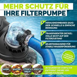 tillvex Filterpumpe Pool 8.500 l/h 450 W