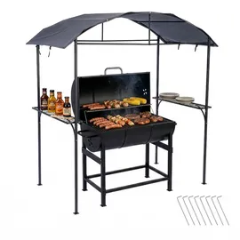 Relaxdays Grillpavillon 1,16 x 2,1 m Schwarz
