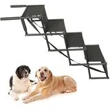 Hundetreppe I bis zu 75 kg, verwendbar für alle Fahrzeuge, faltbare Hundetreppe, Hunderampe I Auffahrrampen für kleine und große Hunde, Hunderampe Auto (Schwarz, 45 L x 139 W x H 56 – 76 cm, 4)