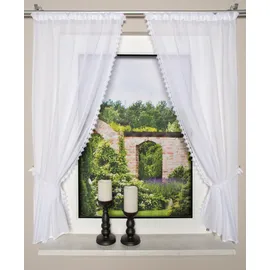 HOME WOHNIDEEN Home fashion 046/394-0105 125X0075CM Raffgarnitur Batist, Stoff, Weiß, 125 x 75 cm