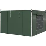 Outsunny Seitenwände für Pavillon 3x3/3x6 m 2 Stück 2,95 x 1,95 m Grün