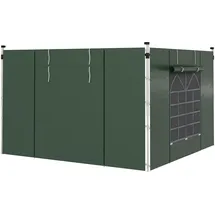 Outsunny Seitenwände für Pavillon 3x3/3x6 m 2 Stück 2,95 x 1,95 m Grün