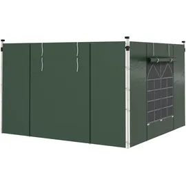 Outsunny Seitenwände für Pavillon 3x3/3x6 m 2 Stück 2,95 x 1,95 m Grün