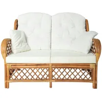 VidaXL 2-Sitzer-Sofa Hellbraun Rattan