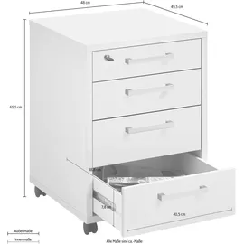 FMD Calvi Rollcontainer 48 x 49,5 x 65,5 cm weiß