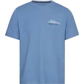 delmao T-Shirt DELMAO, Herren, Gr. 4XL (68/70), blau, Single Jersey, Obermaterial: 100% Baumwolle, bedruckt, slim fit, Rundhals, Shirts T-Shirt, mit dezentem Logo-Schriftzug im Club-Design