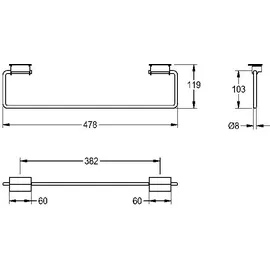 kwc aquarotter gmbh Aquarotter Handtuchstangenset Edelstahl 478x119 mm