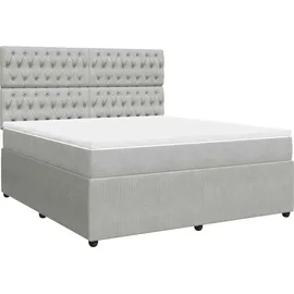 vidaXL Boxspringbett 180 x 200 cm Hellgrau