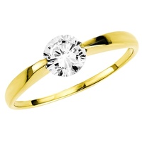 Amor Ring LIEBE, Glitzerstein Gold 333, Zirkonia synth. Ringe Weiss