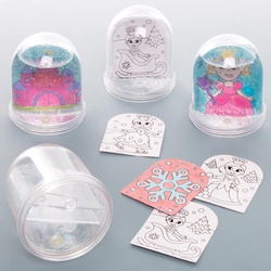 Schneekugel zum Ausmalen "Schneeprinzessin" (Box mit 4) Bastelaktivitäten zu Weihnachten