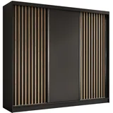 altdecor Kleiderschrank, Schwarz, Eiche Artisan, Holzwerkstoff, 240x216x61 cm, Schlafzimmer, Kleiderschränke