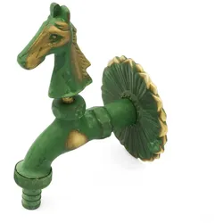 Nostalgie Auslaufventil Pferd 1/2 Zoll patiniertes Messing