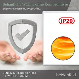 Heidenfeld Infrarotheizung HF-HP100-3, m. Thermostat, weiß, 300-1200 Watt, 10 J. Garantie (800 Watt)