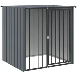 vidaXL Hundehütte mit Dach 110 x 103 x 109 cm Stahl Schwarz