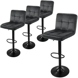 ML-Design Barhocker 4er Set 63-83 cm Grau