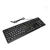 VBESTLIFE Tastatur mit Großer Schrift und Hintergrundbeleuchtung, Beleuchtete Tastatur, USB-verkabelte Beleuchtete Tastatur, 104 Tasten, übergroße Buchstaben, Gut Sichtbare Tastatur für