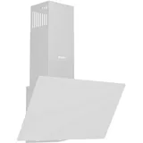 Wiggo Dunstabzugshaube 60cm kopffrei I Abluft Umluft Dunstabzug 300m3/h - LED Touch-Display 3 Stufen I Schräghaube inkl. Fettfilter & 2 x Kohlefilter I Abzugshaube mit Glasfront weiß