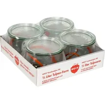 Weck Rundrandglas Tulpe 0,5l 4er Pack