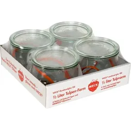 Weck Rundrandglas Tulpe 0,5l 4er Pack
