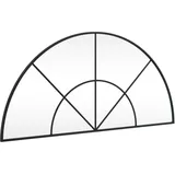 vidaXL Wandspiegel Schwarz 100x50 cm Gewölbt Eisen
