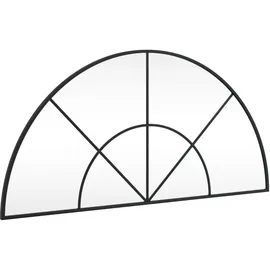 vidaXL Wandspiegel Schwarz 100x50 cm Gewölbt Eisen