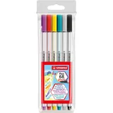 Stabilo Premium-Filzstift mit Pinselspitze Pen 68 brush Etui VE=6 Farben