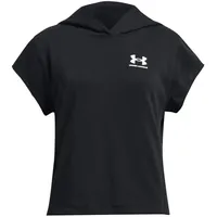 Under Armour Rival Try Cut Kurzarm-kapuzenpullover - Black White