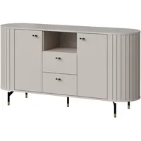 Mirjan24 Kommode, Kaschmir, Metall, 2 Schubladen, Oval, 151x81x40 cm,