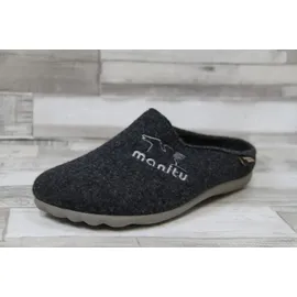 Manitu 220274 Herren Hausschuhe Pantoffeln Filz, Größe:41 EU, Farbe:Grau - Grau - 41