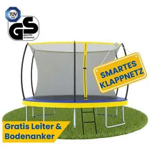 Zero Gravity Outdoor Trampolin 305 x 213 cm oval Blau/Gelb