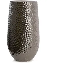Kaheku Vase CORO, Keramik, Silber glasiert (H38 cm)