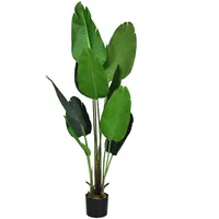 Costway 160cm Kunstpflanze Tropische Palme, Künstliche Monstera Schlangenpflanze, Zimmerpflanze