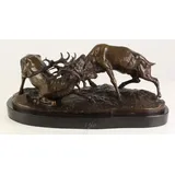 Casa Padrino Luxus Bronzefiguren Kämpfende Hirsche Bronze / Schwarz 43,3 x 20,6 x H. 18 cm - Luxus Qualität