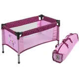 Bayer Chic 2000 Puppenreisebett Dots brombeere