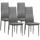 Albatros Esszimmerstühle MILANO 4er Set, Grau - Polsterstuhl mit Kunstleder-Bezug, Modernes Stilvolles Design am Esstisch - Küchenstuhl oder Stuhl