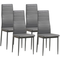 Albatros Esszimmerstühle MILANO 4er Set, Grau - Polsterstuhl mit Kunstleder-Bezug, Modernes Stilvolles Design am Esstisch - Küchenstuhl oder Stuhl