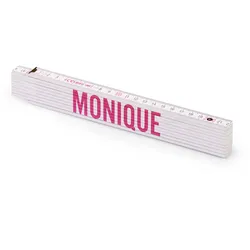 Personalisierter Zollstock | Metrie 2m Block 52 | mit weiblichen Namen Name: Monique