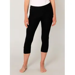Caprileggings BASE LEVEL "Ycarus", Damen, Gr. 44, N-Gr, schwarz, Jersey, Obermaterial: 94% Viskose, 6% Elasthan, unifarben, Basic, figurbetont ca. Mitte Wade, Hosen, In weicher Viskose-Mischqualität
