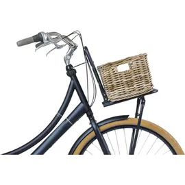 Basil DAX S Rattan Fahrradkorb grau
